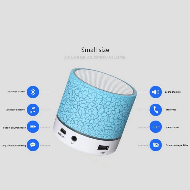 LED Portable Bluetooth Wireless Speaker With Audio Music Player