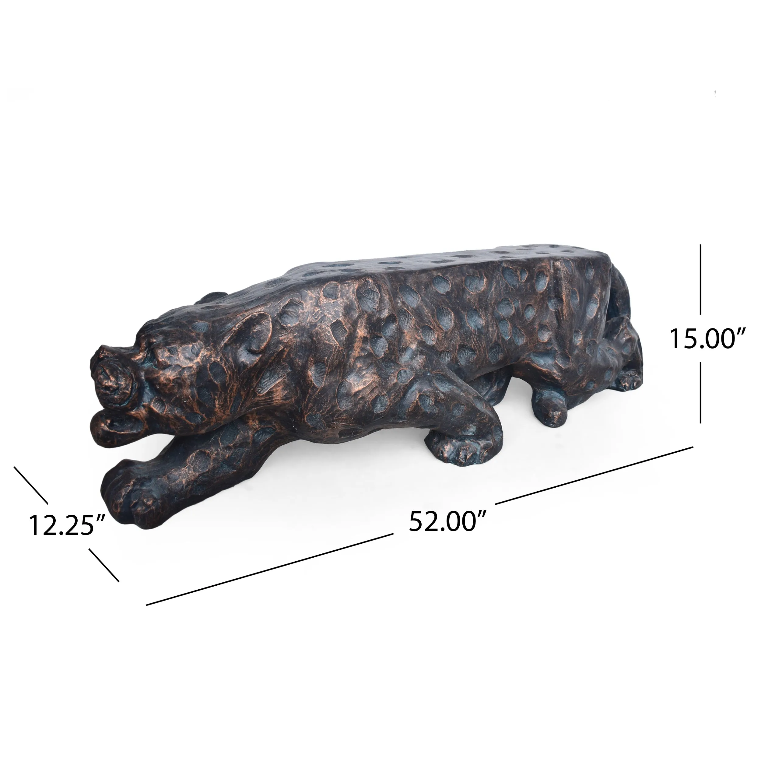 Leopard lightweight outdoor concrete bench