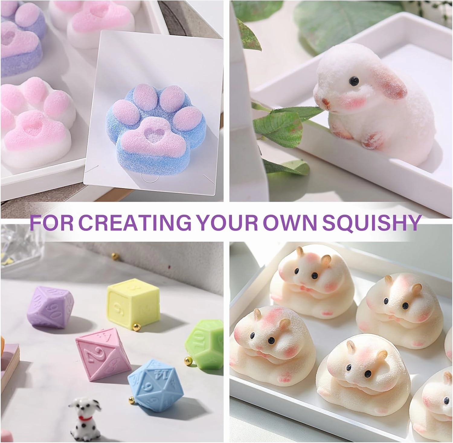 LET'S RESIN Liquid Silicone for Squishy Maker, 140oz Super Soft Flex Rubber for Taba Squishy, Molding Cat's Paw, DIY Decompression Gift