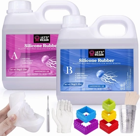 LET'S RESIN Silicone Mold Making Kit 0A, Extra Soft & Elastic Molding Silicone 70.5oz, Liquid Silicone for Mold Making Platinum Cure, Ideal for 3D Silicone Molds, Candle Molds, Soap Molds, Resin Molds