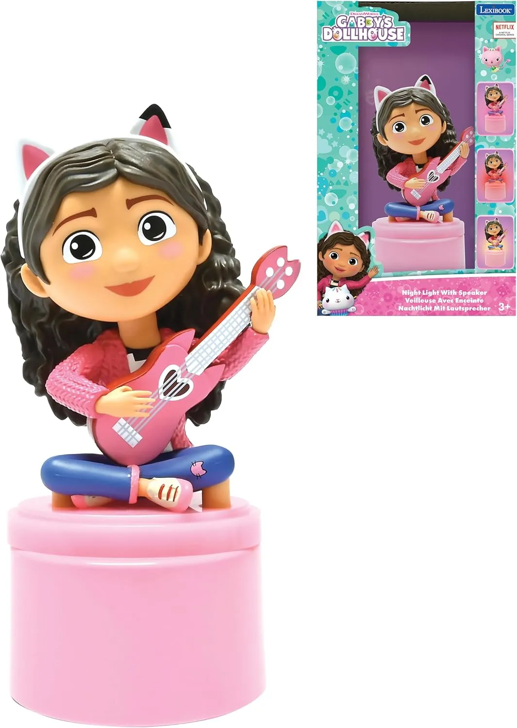 LEXIBOOK NS01GDH Gabby's Dollhouse, Nightlight with Speaker, Soft Light, Battery Operated