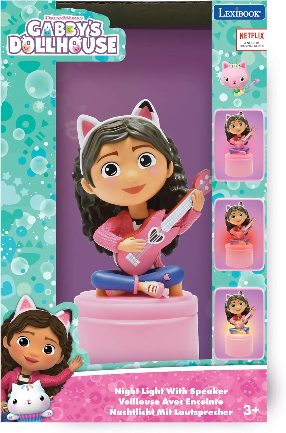 LEXIBOOK NS01GDH Gabby's Dollhouse, Nightlight with Speaker, Soft Light, Battery Operated
