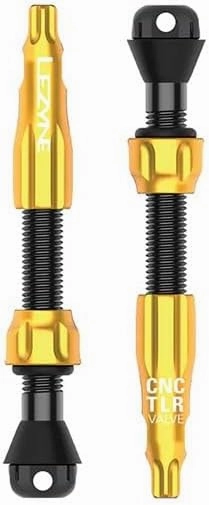 LEZYNE CNC TLR Tubeless Valve Pro, 44mm, Gold, Pair