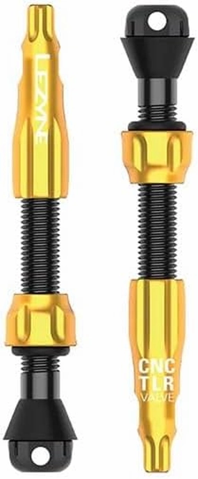 LEZYNE CNC TLR Tubeless Valve Pro, 44mm, Gold, Pair