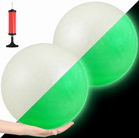 Libima 8.5 Inches Glow in The Dark Kickballs Dodgeballs Light up Playground Ball Bouncy Balls with Pump for Kids Adults Playground School Backyard Game Outdoor Glow in The Dark Games
