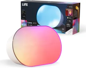 LIFX Luna Smart Lamp, 1000 Lumens, Polychrome Lighting, Wi-Fi & Matter 1.3 Compatible, Dimmable, Portable Table Lamp & Wall-Mount Decor, Gesture Controls, Sunrise/Sunset Effects, No Hub Required
