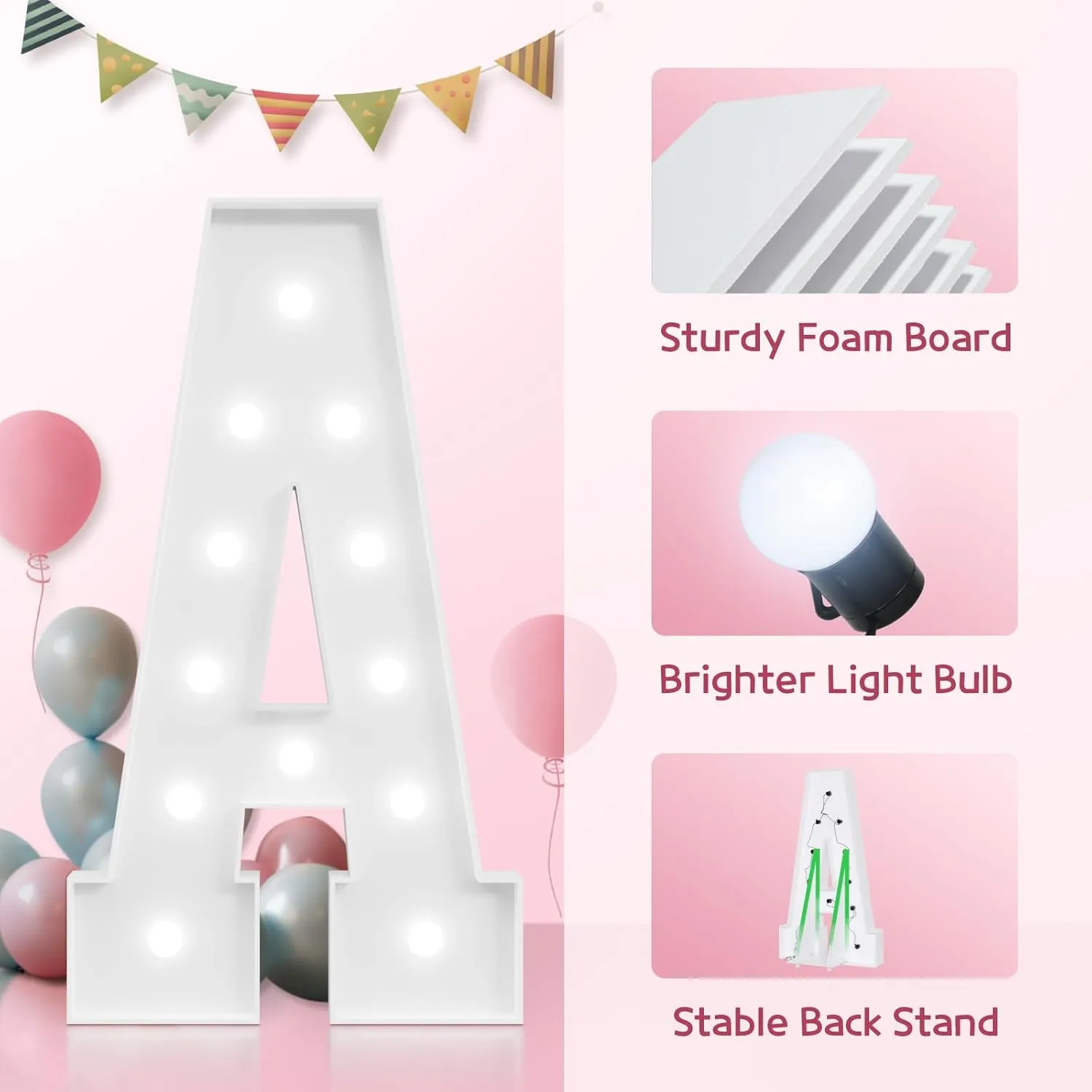 Light Up Letters, Marquee Letters 4 Feet Tall with Cool White Light, Large Letter for Party Baby Shower Wedding Event Graduation Decoration, Marry Me Light Up Letter 4ft Marquee Sign Letras F