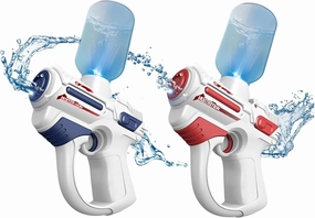 Light-Up Electric Water Gun 2 Pack for Kids with LED Lights, Long Range Water Blasters, 7oz Easy Fill Tank, 200  Blasts Per Refill, Shoots Up to 25FT, Squirt Gun for Outdoor Park and Pool Fun