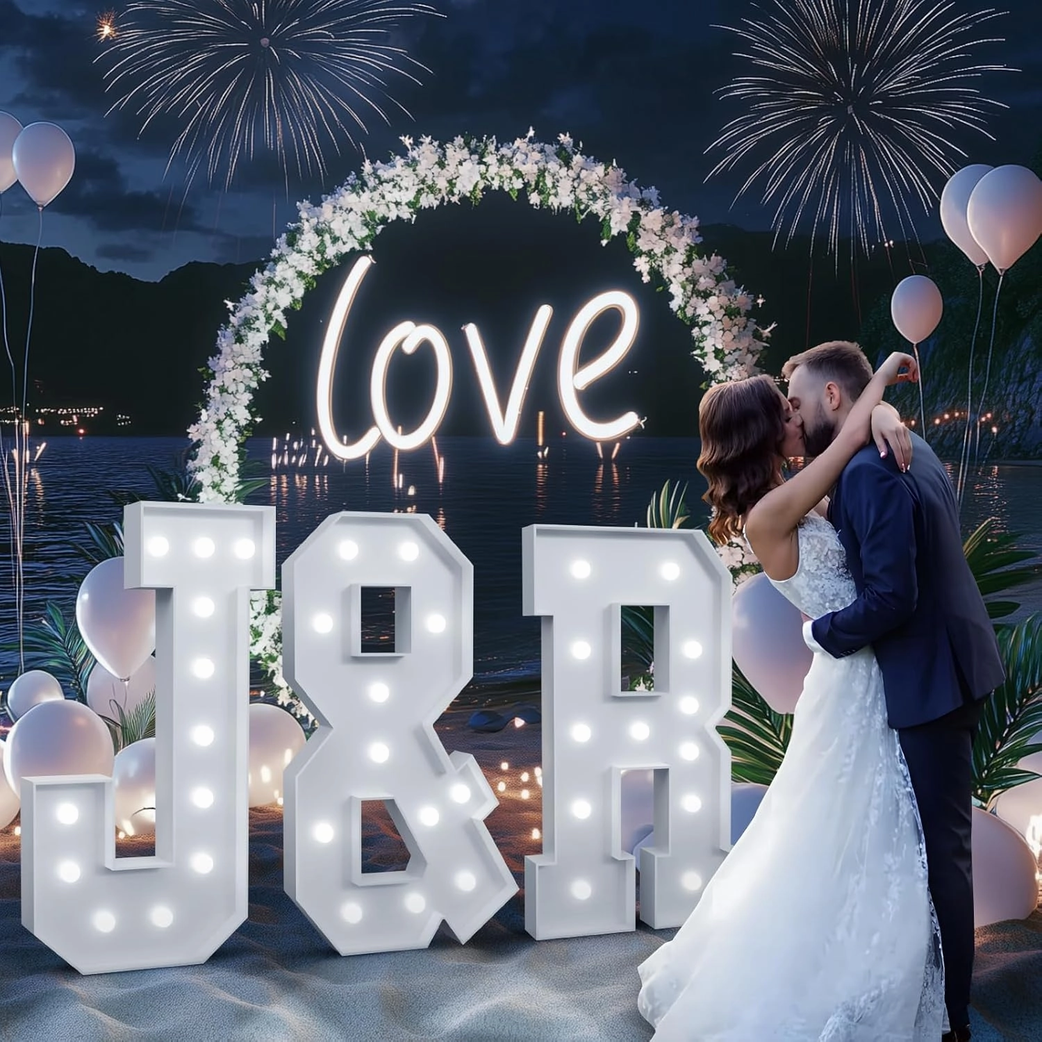 Light Up Letters, Marquee Letters 4 Feet Tall with Cool White Light, Large Letter for Party Baby Shower Wedding Event Graduation Decoration, Marry Me Light Up Letter 4ft Marquee Sign Letras T