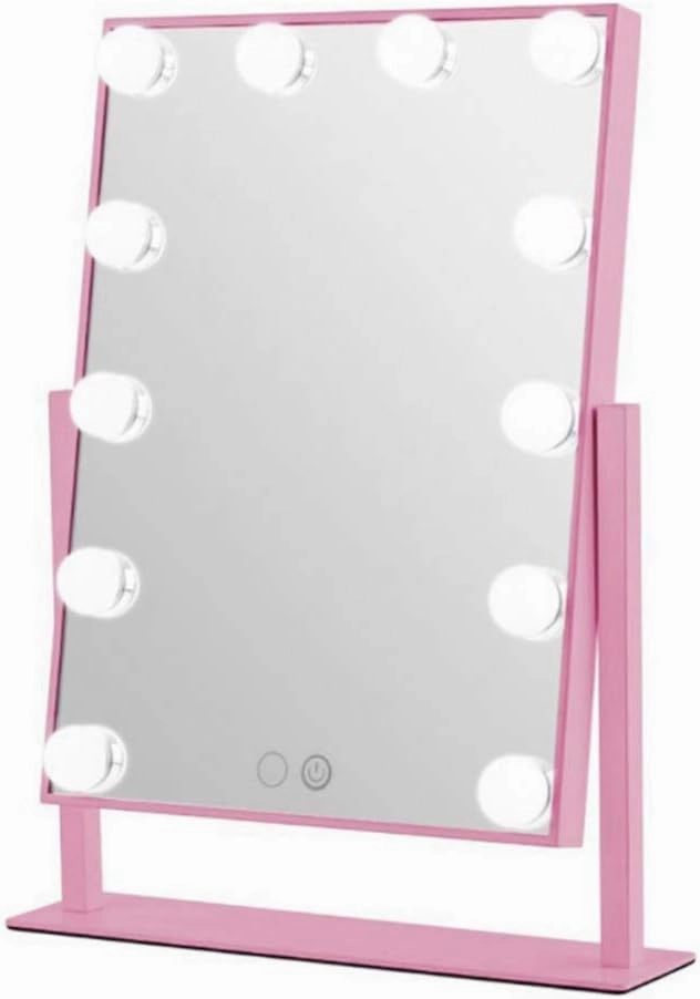 Lighted Makeup Vanity Mirror Tabletop Mirrors for Makeup Dressing Table with 12 Dimmable Light Bulbs (Color : White) (White)