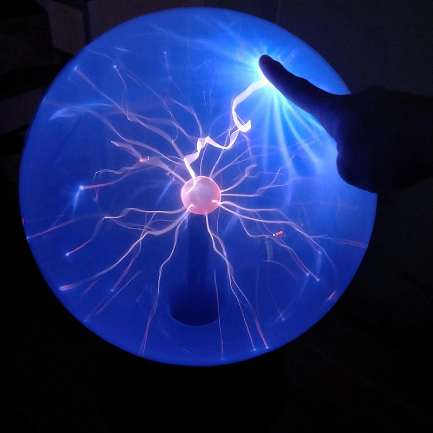 Lightning Ball Ion Ball Tesla Coil Glow Ball Arc Ball Touch Lightning Can Be Voice Controlled 6Inblue