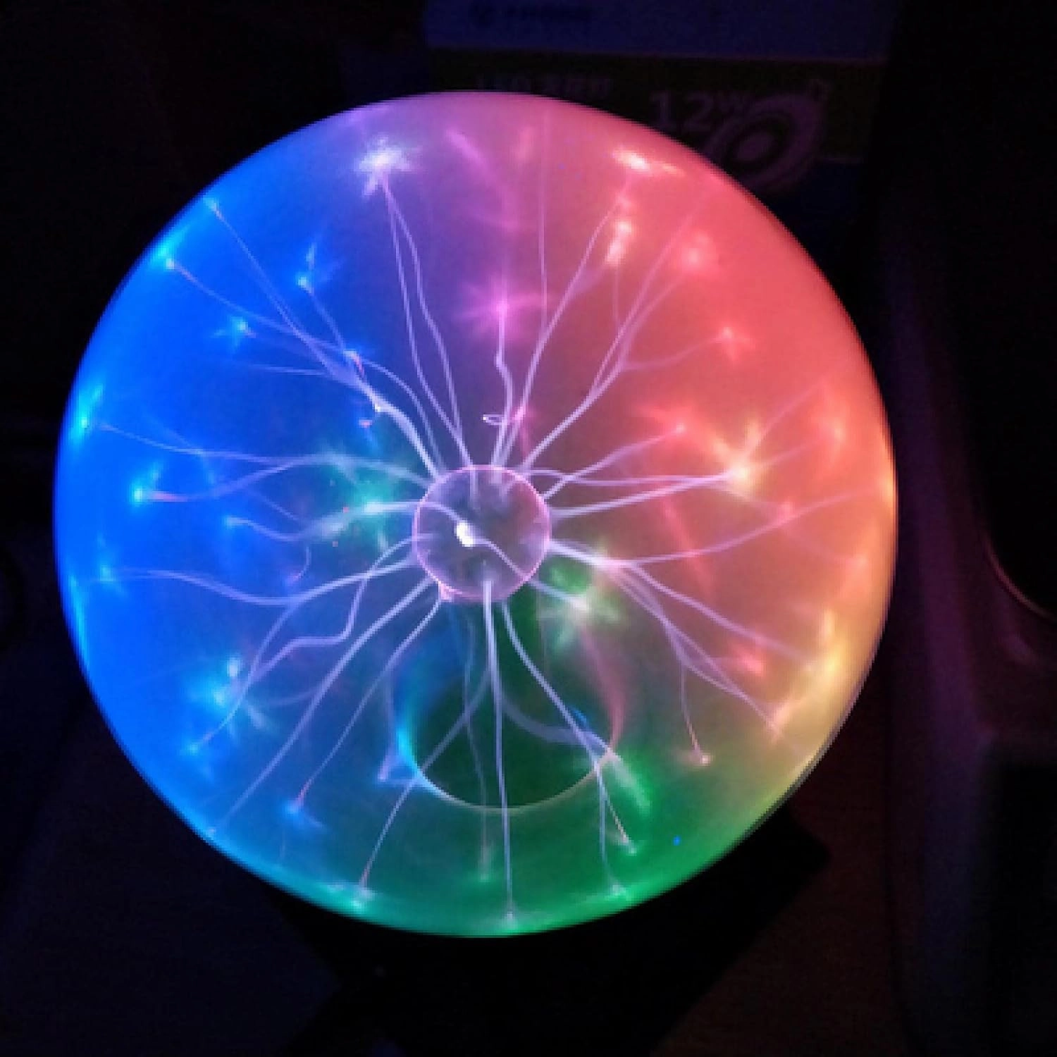 Lightning Ball Ion Ball Tesla Coil Glow Ball Arc Ball Touch Lightning Can Be Voice Controlled 6Inblue
