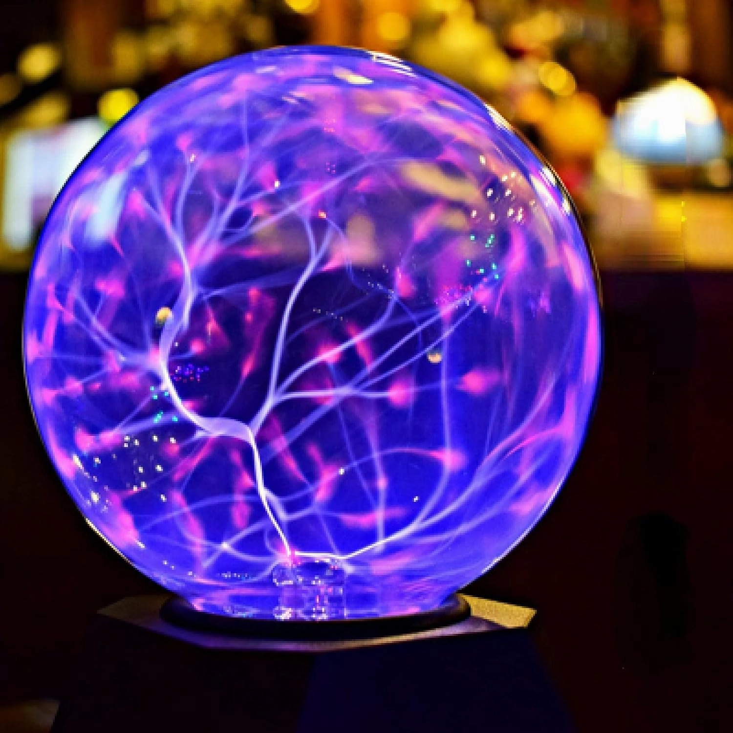 Lightning Ball Ion Ball Tesla Coil Glow Ball Arc Ball Touch Lightning Can Be Voice Controlled 6Inblue