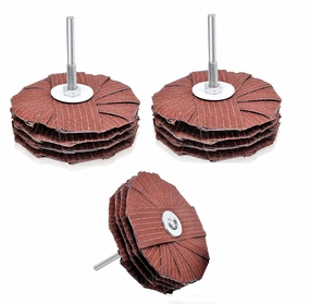 LINE10 Tools 4-inch Sanding Mop Kit, Moulding Flap Wheel Sander for Drill, 120 Grit Mop Sanders Brush, 1/4" Shank, Abrasive Flapper Sander for Woodworking, Contours, Finishing, Pack of 3