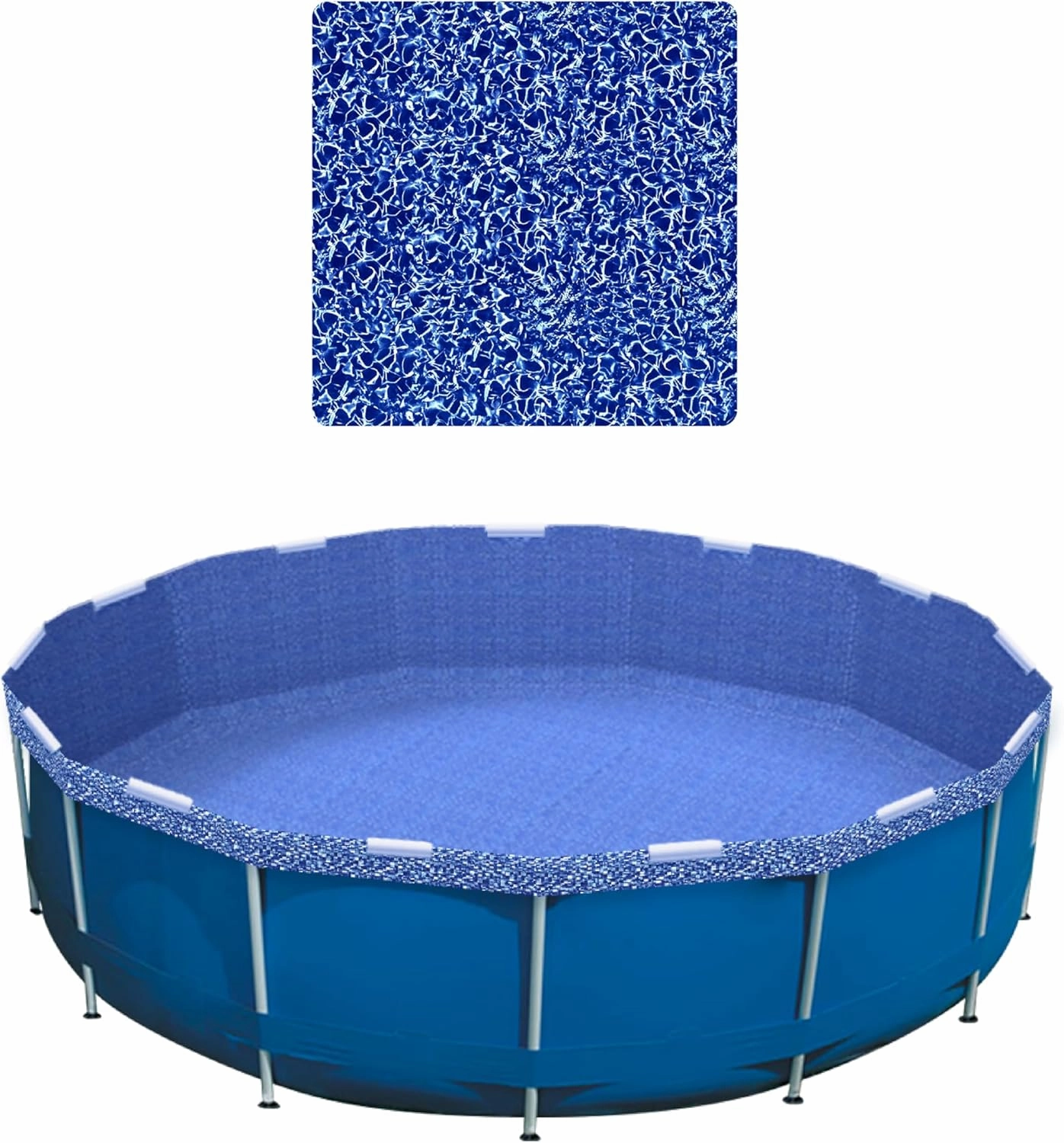 LINERWORLD.COM 22' Round Pool Liner Relining Kit for Tube Frame Soft-Sided Above Ground Swimming Pools - 25 Gauge Heavy Duty Vinyl - Fits up to 54" Deep