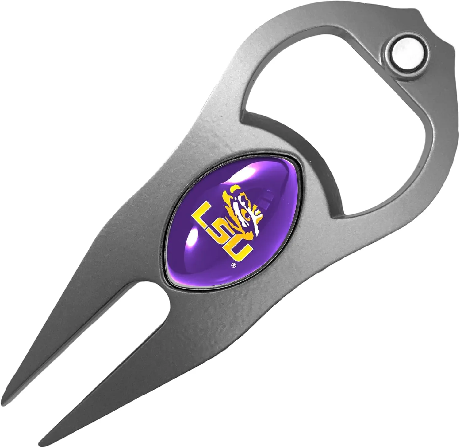 LinksWalker Collegiate Hat Trick Golf Divot Fixer Tool, Football Shaped Magnetic Team Ball Marker, 5-in-1 Multi-Purpose Tool with Bottle Opener, Gift for Golfer