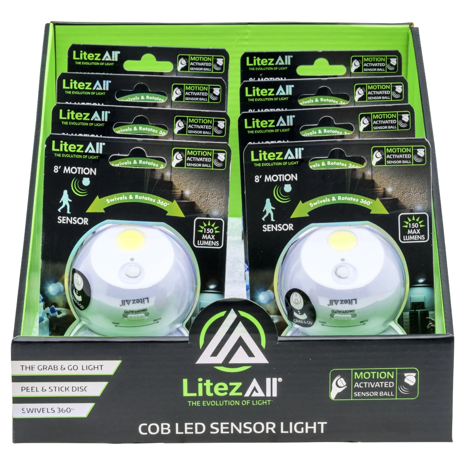 LitezAll Sensor Ball Motion Activated COB LED Ball Light