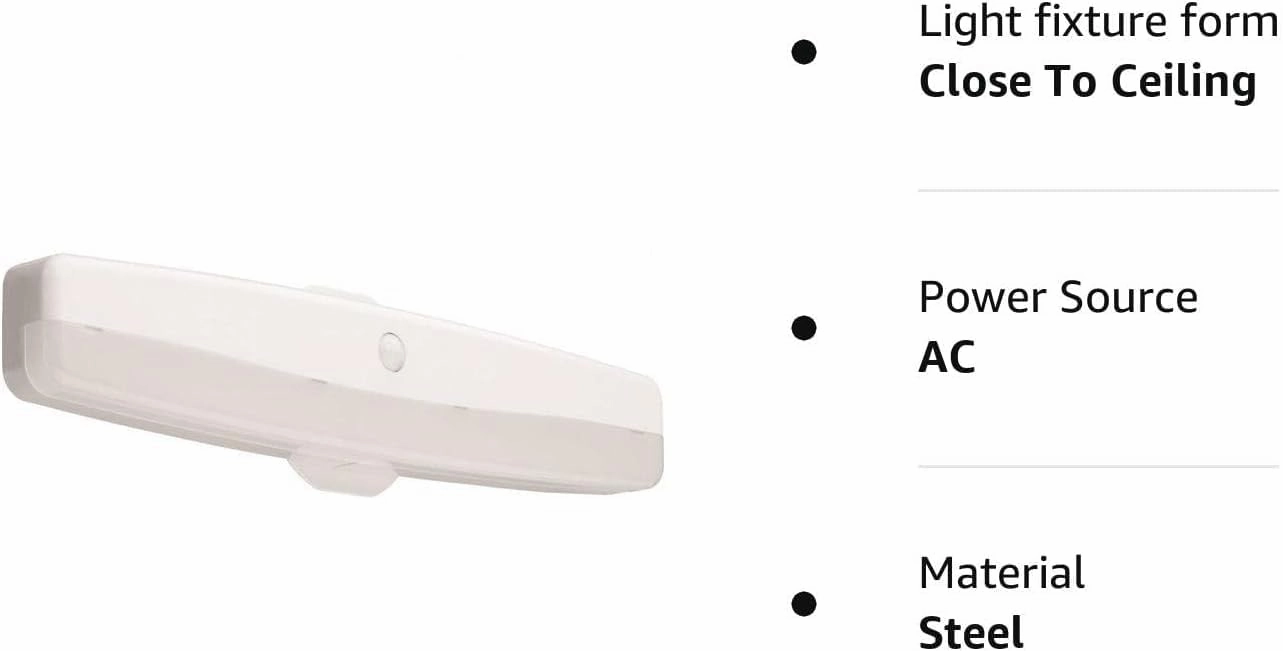 Lithonia Lighting 18 Inch LED Kitchen Light Fixture, Ceiling Flush Mount Lighting, Closet Light with Motion Sensor, 120 Volts, 14 Watts, Damp Listed, 925 Lumens, White (FMMCL 18 840 PIR M4)