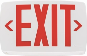 Lithonia Lighting Quantum LED Emergency Exit Sign, Thermoplastic Exit Only Sign with Stencil-Faced White Housing and Red Letters (LQM S W 3 R 120/277 M6)