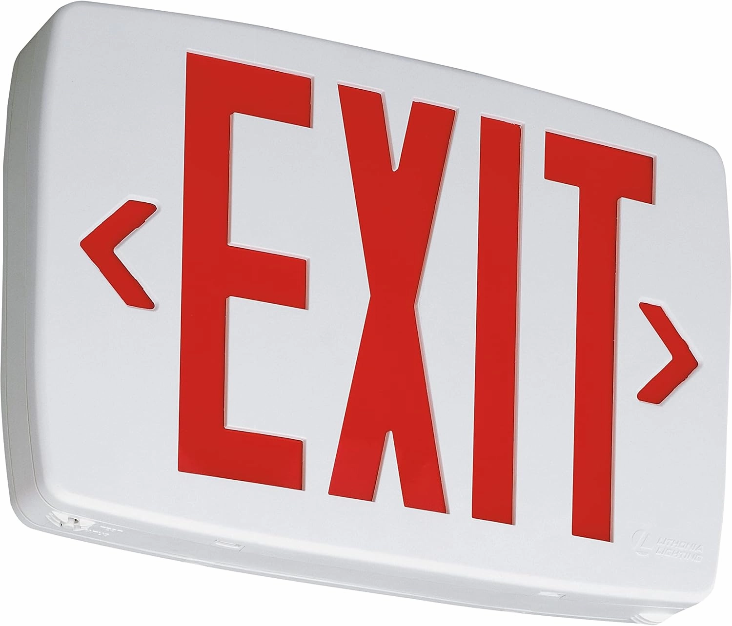 Lithonia Lighting Quantum LED Emergency Exit Sign, Thermoplastic Exit Only Sign with Stencil-Faced White Housing and Red Letters (LQM S W 3 R 120/277 M6)