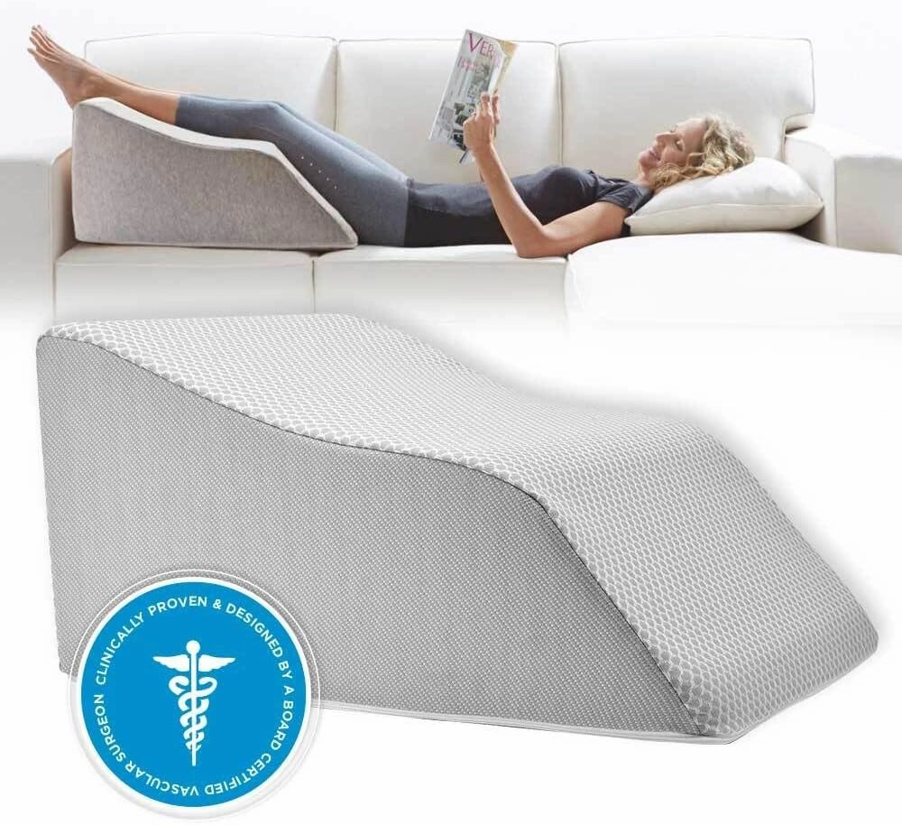 Lounge Doctor Elevating Leg Rest Wedge Pillow, Heather Grey, Medium