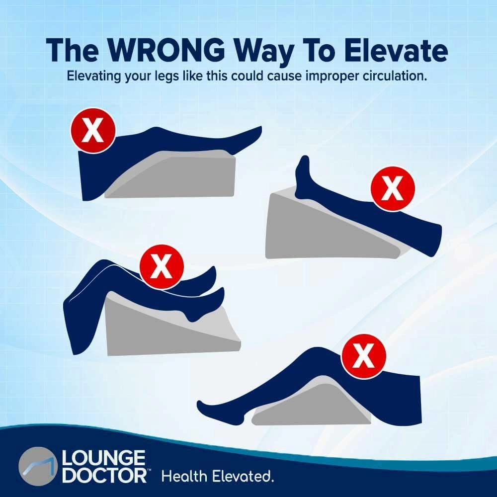 Lounge Doctor Elevating Leg Rest Wedge Pillow, Heather Grey, Medium