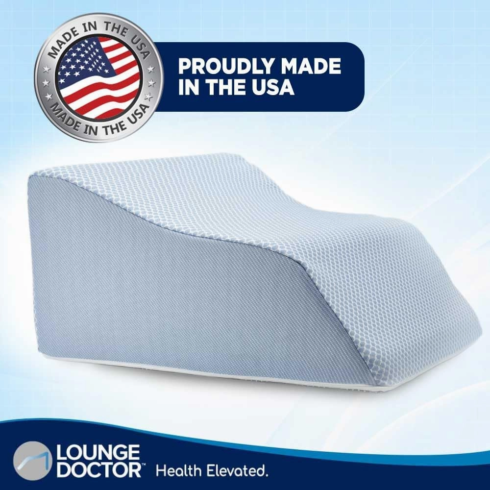Lounge Doctor Elevating Leg Rest Wedge Pillow, Light Blue, Medium
