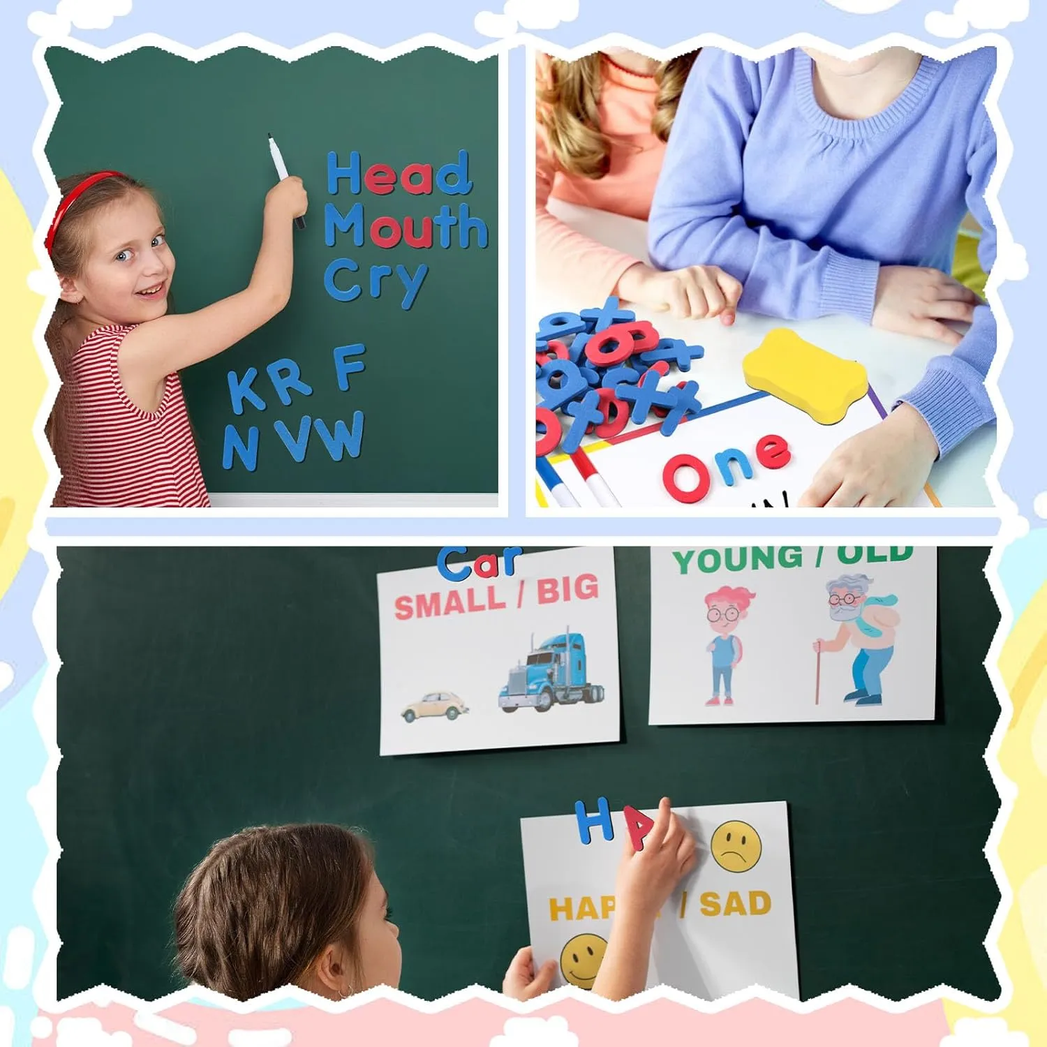LOVESTOWN Magnetic Alphabet Letters Kit for Kids, Double Sided Magnetic Board with Storage Box, Educational Learning Toys for Preschool Classroom and Home, 234 Pieces