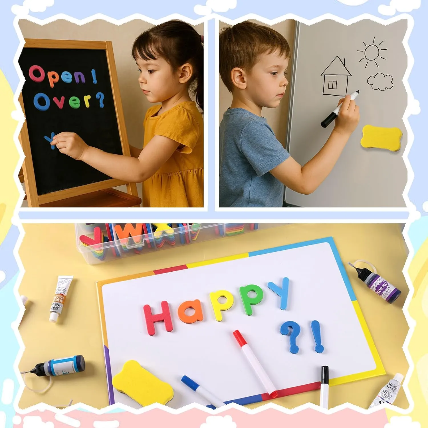 LOVESTOWN Magnetic Alphabet Letters Set for Toddlers, Educational Learning Kit with Double-Sided Board and Storage Box, 234 PCS