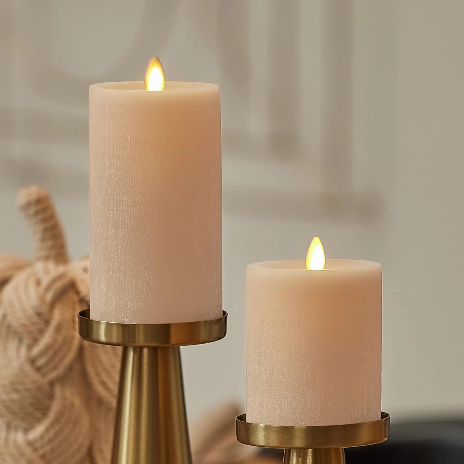 Luminara - Flameless LED Battery Operated Flickering Pillar Candles - Irish Cream - Pack of 1-3x4.5 - Realistic Moving Flame Real Wax Indoor/Outdoor