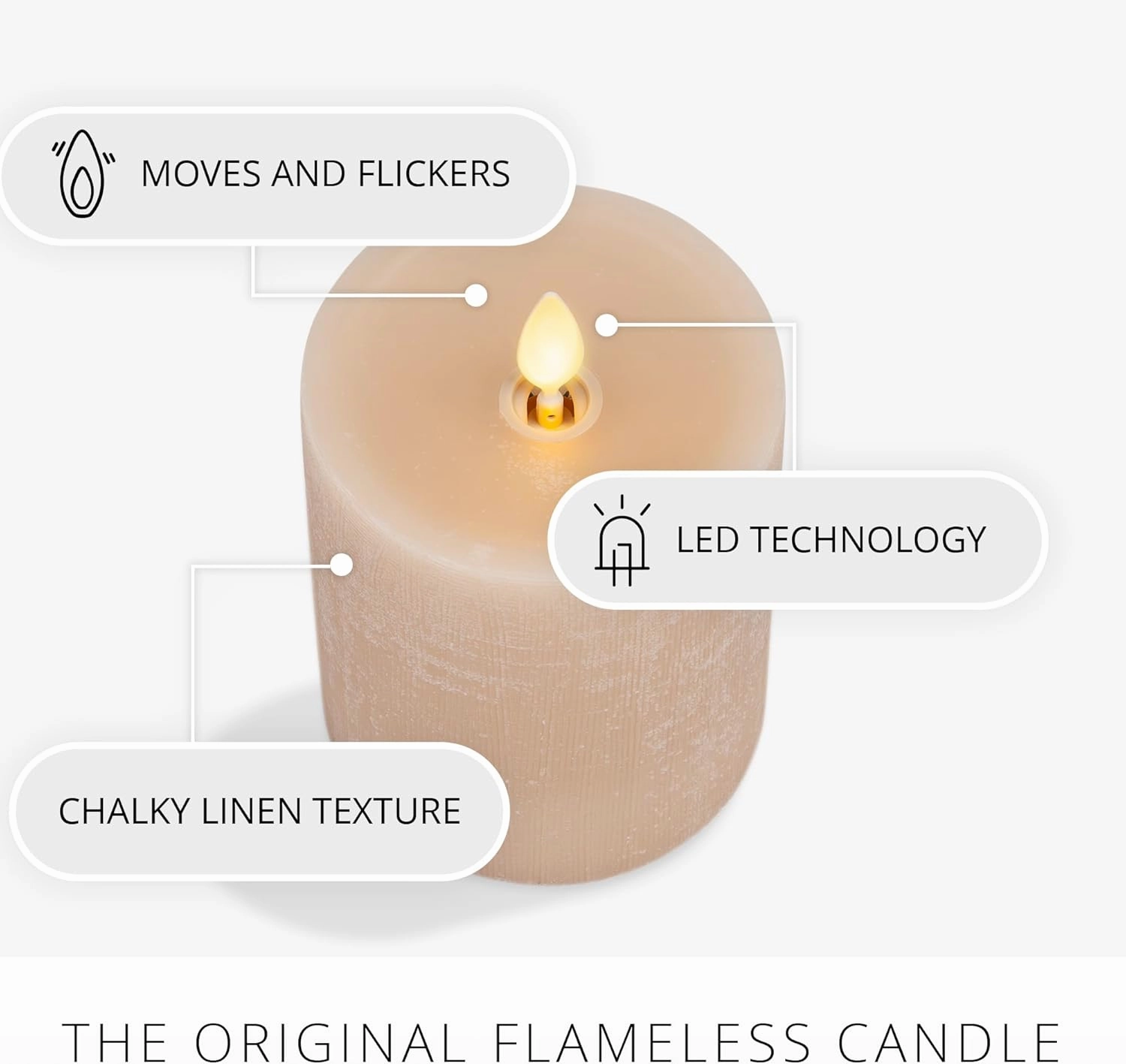 Luminara - Flameless LED Battery Operated Flickering Pillar Candles - Irish Cream - Pack of 1-3x4.5 - Realistic Moving Flame Real Wax Indoor/Outdoor