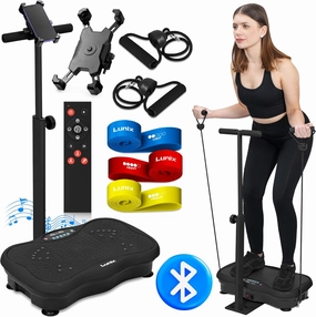 Lunix LX18 Vibration Plate Exercise Machine with Handles & Magnetic Acupoints, Power Platform for Lymphatic Drainage, Full Body Workout Home Fitness Equipment with Phone Holder