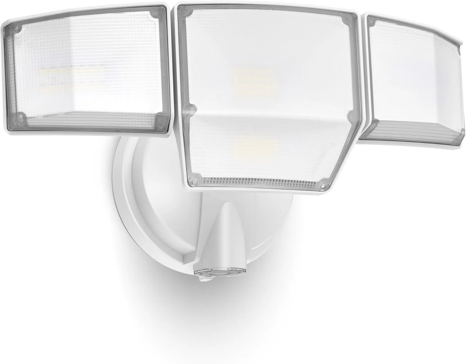 LUTEC 80W Dusk to Dawn Flood Lights Outdoor, 9000LM Super Bright LED Security Light with Photocell, IP65 Waterproof, 5000K Daylight, 4 Heads Floodlight for Garage, Yard, Patio (White)