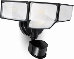 LUTEC 80W 9000LM LED Security Light Motion Sensor Outdoor Lights, 4 Head LED Flood Lights Outdoor 5000K Daylight, IP65 Waterproof, Motion Detected Lights for Outside, House, Garage, Yard (Black)