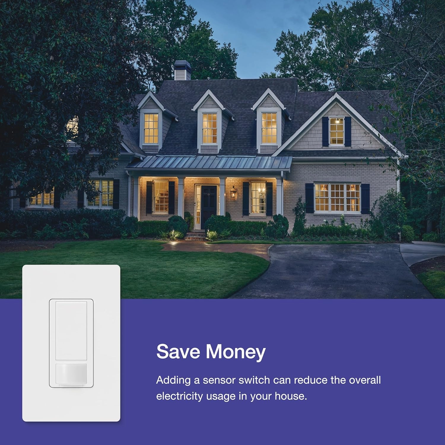 Lutron Maestro Motion Sensor Light Switch, for Bathroom, Garage, Laundry Room, and Closet, for Any Bulbs, Occupancy and Vacancy Sensor, Single-Pole Only, No Neutral Req, MS-OPS2H-2-WH, White (2 Pack)