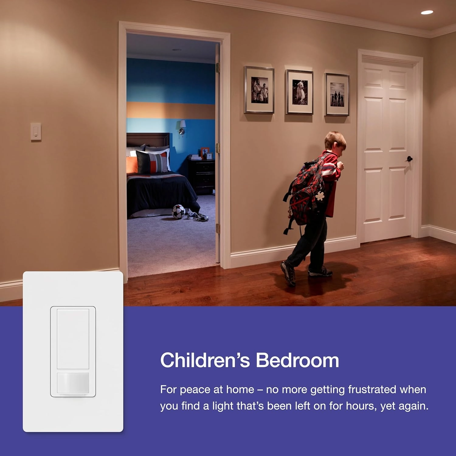 Lutron Maestro Vacancy Motion Sensor Light Switch for Bathroom, Garage, Laundry Room, and Closet, for Any Light Bulbs, Auto Off Only, Single-Pole Only, No Neutral Required, MS-VPS2-BL, Black