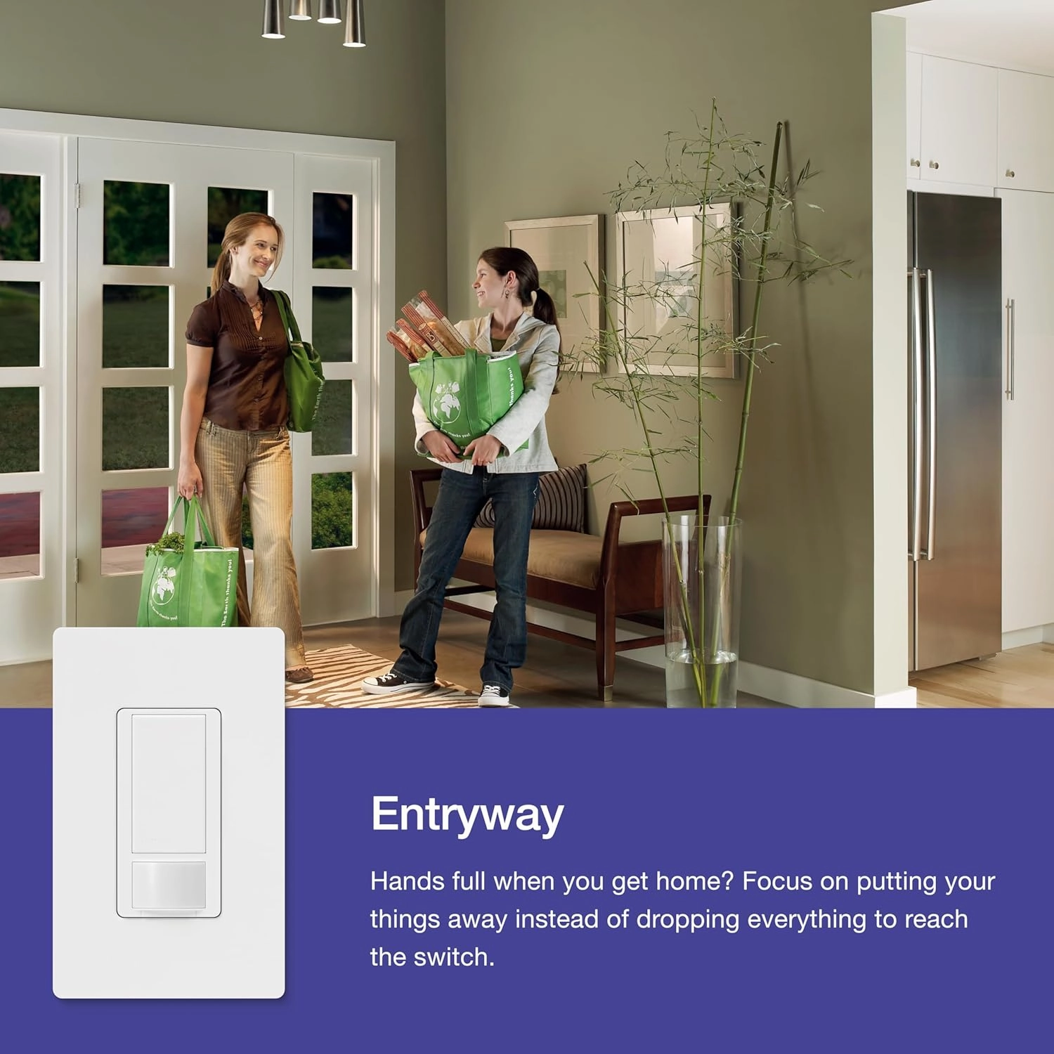 Lutron Maestro Vacancy Motion Sensor Light Switch for Bathroom, Garage, Laundry Room, and Closet, for Any Light Bulbs, Auto Off Only, Single-Pole Only, No Neutral Required, MS-VPS2-BL, Black