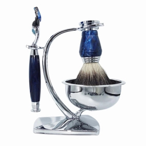 Luxury Shaving Razor Kit for Men with 5-Layer Shave Blade,Badger Hair Shaving Brush and Soap BowL,Unique Shaving Present Tool for Him