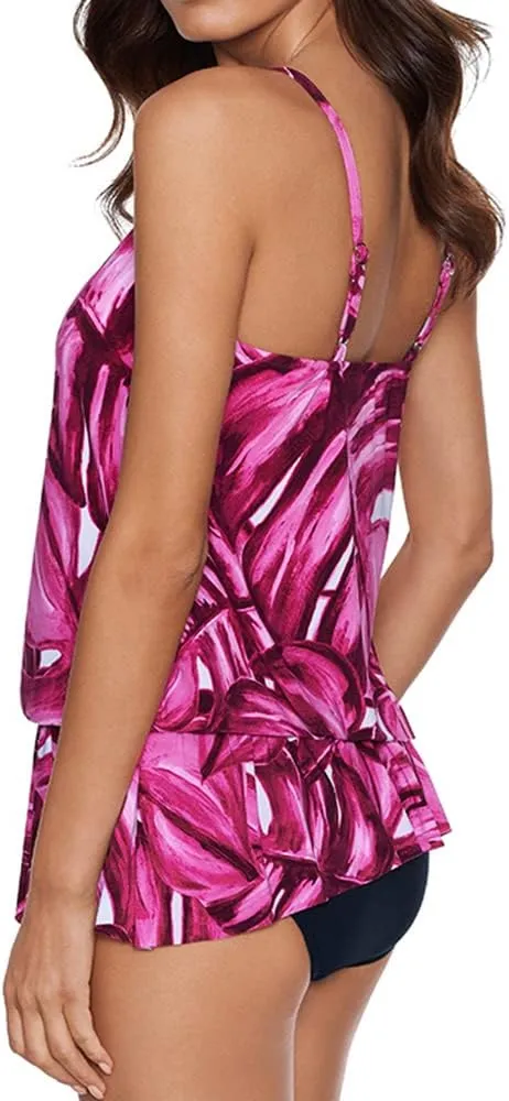 MagicSuit Women's Pink Palmas Camille Underwire Adjustable Tankini Top Separate