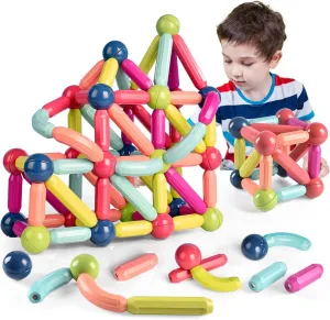Magnetic Balls and Rods Set, Magnet Building Set, Magnetic Balls and Sticks - Featuring Safe, Extra-Strong, Montessori Toys STEM Stacking Toys for Boys & Girls 3  (42 PCS)