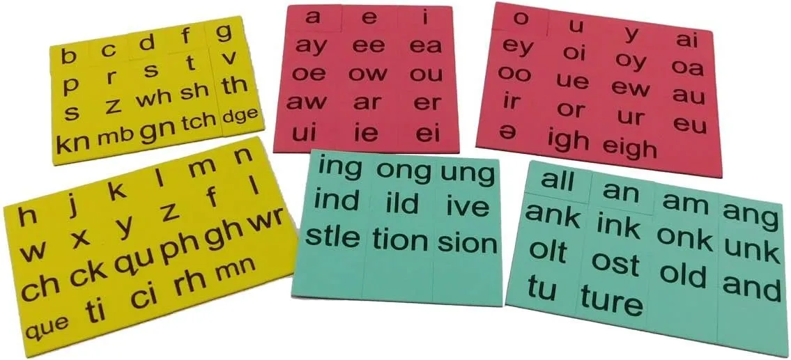 Magnetic Foam Reading Tiles with Folding Magnetic Board –Homeschool and Classroom Portable Magnetic Manipulative Set (Third Grade)