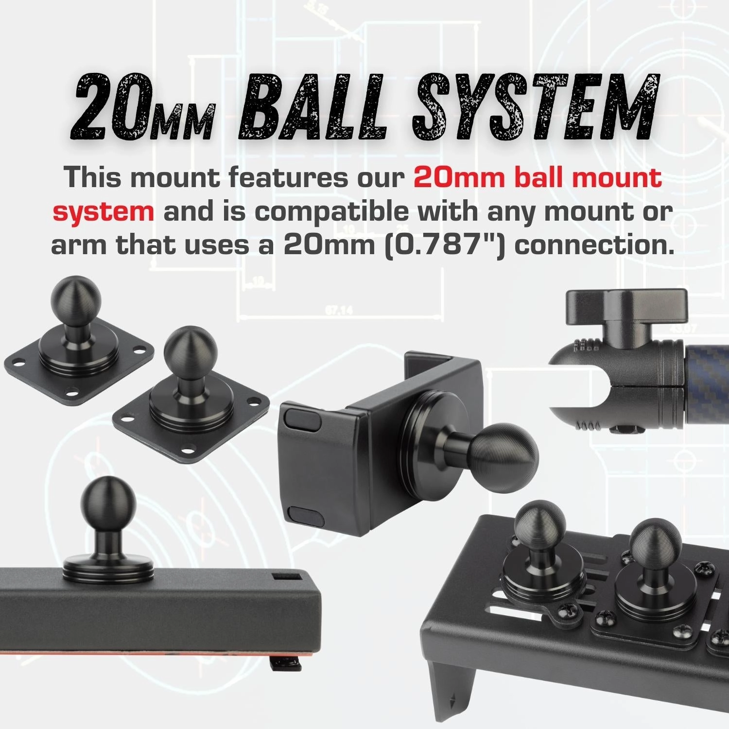 Magnetic Mic Holder with 20mm Ball Mount