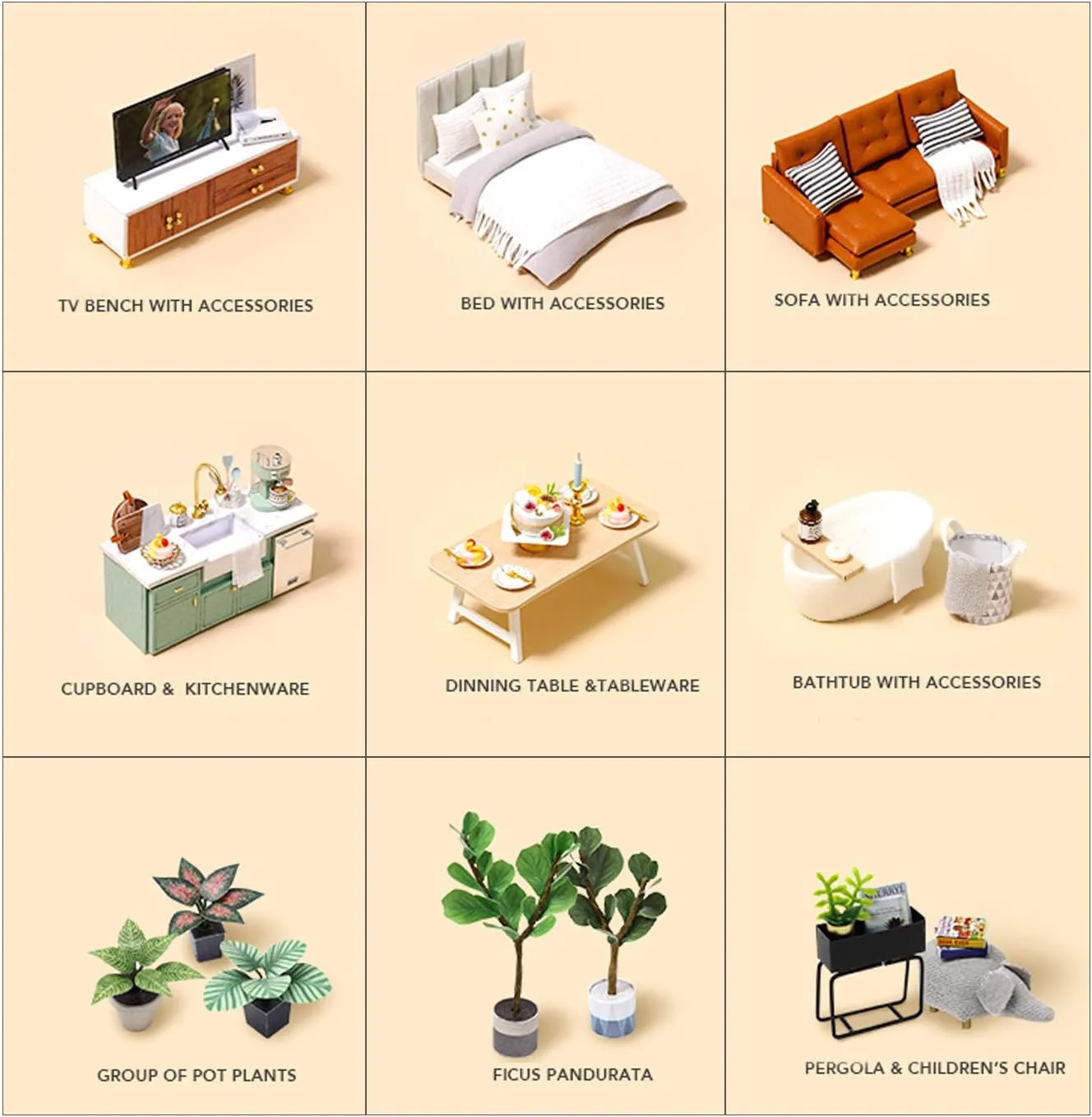 MAGQOO 3D Dollhouse Miniature with Furniture, DIY House Kit with Dust Proof 1:24 Scale Creative Room Idea (Comfortable Life)
