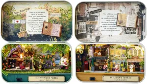 MAGQOO 3D Wooden Dollhouse Miniature DIY Doll House Kit with Furniture,1:24 DIY Box Theater Kit (Pack of 2)