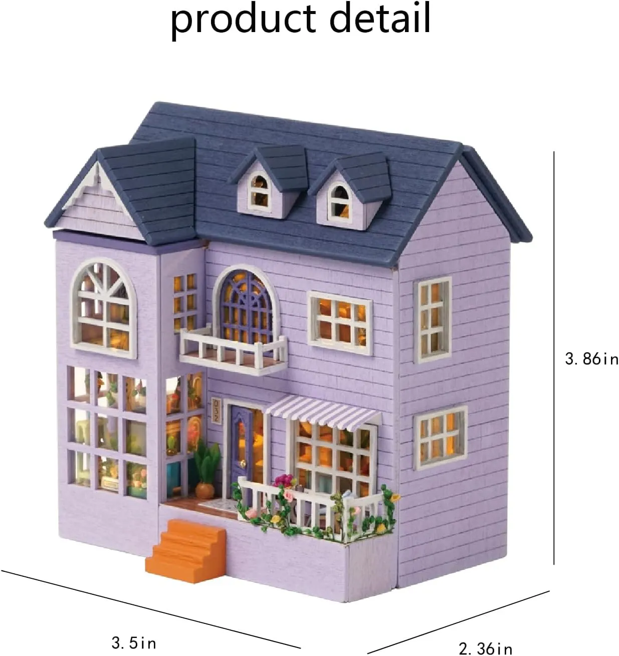 MAGQOO DIY Miniature Dollhouse Kit with Furniture 1:100 Scale Creative Room Mini Wooden Doll House Accessories DIY Miniature House Kit(Happy Manor)