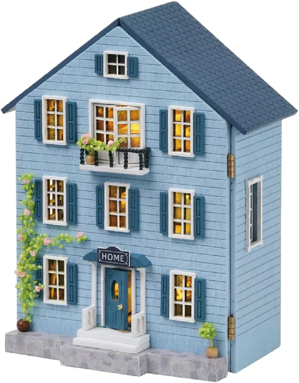 MAGQOO DIY Miniature Dollhouse Kit with Furniture 1:100 Scale Creative Room Mini Wooden Doll House Accessories DIY Miniature House Kit(Muran Manor)