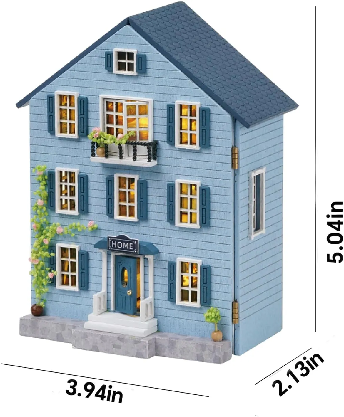 MAGQOO DIY Miniature Dollhouse Kit with Furniture 1:100 Scale Creative Room Mini Wooden Doll House Accessories DIY Miniature House Kit(Muran Manor)