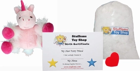 Make Your Own Stuffed Animal Mini 8 Inch Very Soft Pink Unicorn Kit - No Sewing Required!