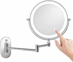 Makeup Mirror Vanity Mirror 8 Inch Wall Mounted Makeup Mirror,Folding LED Vanity Mirror Double-Sided with Light Magnification Mirror for Dressing Tables Bedroom Cosmetic Mirror (Size : 7X)