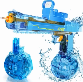 Manual Automatic Integrated Electric Water Guns with 520 Ammos - 36FT Transparent Automatic Squirt Guns Powerful Water Guns Strongest Water Blaster Summer Pool Toys for Kids & Adult